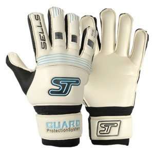  Sells Youth PermaGrip Guard Goalie Gloves White/Aqua/Black 