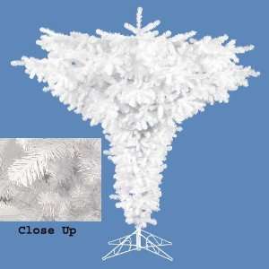  5 Crystal White Spruce Upside Down Artificial Christmas 