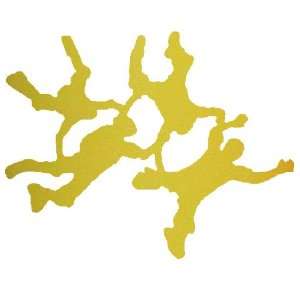  Skydiving 4 Way RW Formation Decal Sticker   Yellow 