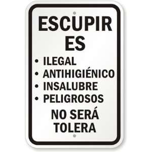  Escupir Es Ilegal, Antihigienico, Insalubre, Peligrosos 