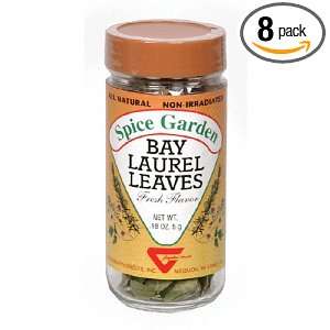 Spice Garden Bay Laurel Leaves, Whole, 0.18 Ounce Jars (Pack of 8 