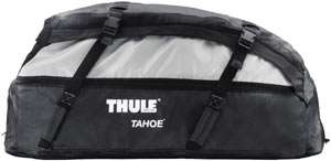 Close up side view of the Thule 867 Tahoe Rooftop Cargo Bag expanded 