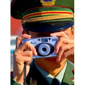  Guard Using His Camera on National Day in Tiananmen Square 