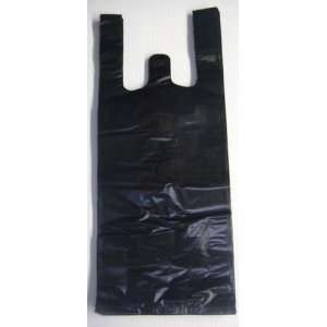   Black Plastic T shirt Shopping Bags (6x4x15 13mic)