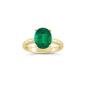  2.45 Cts 10x8 mm Oval Lab Created Emerald Scroll Ring in 