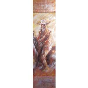 Yosemite Home Decor 12 by 47 Inch A Cowboys Life IIIs Hand Painted 