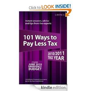 101 Ways to Pay Less Tax 2010 2011 HM Williams Chartered Accountants 