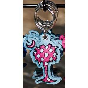  Eat More Tees Pink and Blue Palmetto Tree Keychain 