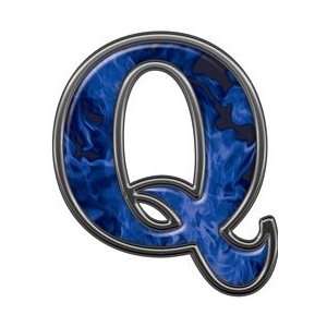  Reflective Letter Q with Inferno Blue Flames   12 h 