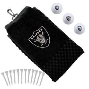  Oakland Raiders Embroidered Towel, Golf Balls & Tees Gift 