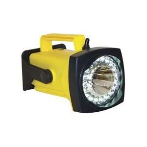   LED Hand Held Flashlight Yellow Charger AC (for 110V House Current