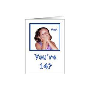  Funny Birthday 14 Years Old Shocked Girl Humor Card Toys 