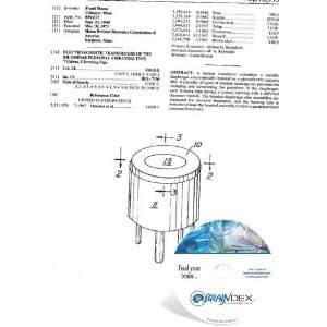  NEW Patent CD for ELECTROACOUSTIC TRANSDUCERS OF THE 