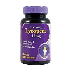  Natrol Lycopene 15mg Pills (Pack of 3, 30 Tablets each 