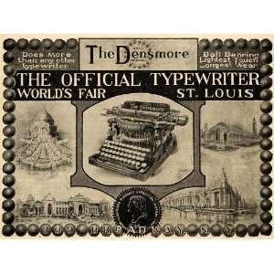  1904 Ad Densmore Typewriter Machine World Fair St Louis 
