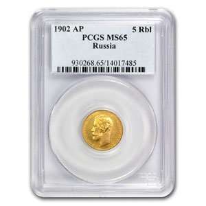  Russia 1902 5 Roubles Gold Coin MS65 PCGS Toys & Games