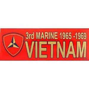  3rd Marine 1965 1969 Vietnam Bumper Sticker Automotive