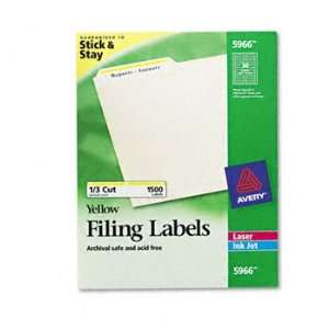 New Avery 5966   Self Adhesive Laser/Inkjet File Folder Labels, Yellow 