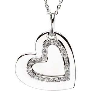   Sterling 25.25X23.25 Mm Mother & Son Heart Pendant W/Box Jewelry