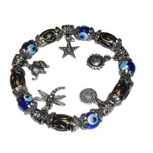  Black Evil Eye Bracelet with Charms