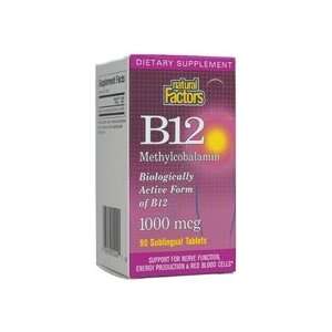  Natural Factors   B12 Methylcobalamin   5,000 mcg   60 