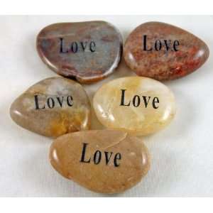  Set of 5 Love River Rock Word Stones 