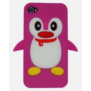  Hot Pink Penguin Flexible Silicone Case (With Red Nose & Tongue 