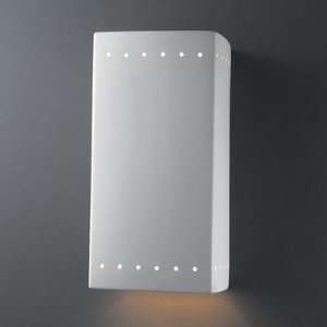   Top Wall Sconce with Perfs Finish White Crackle