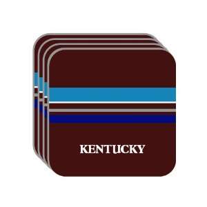 Personal Name Gift   KENTUCKY Set of 4 Mini Mousepad Coasters (blue 