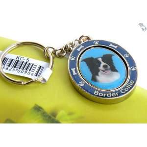 Key Chain Key Holders, Gorgeous Border Collie 2 Sides Photo Key Ring 