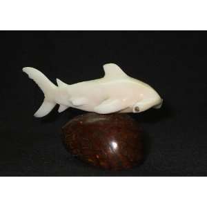  Ivory Hammerhead Shark Tagua Nut Figurine Carving, 3.6 x 2 