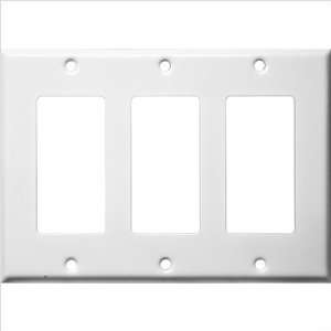   Stainless Steel Metal Wall Plates 3 Gang Decorator/GFCI White 83132