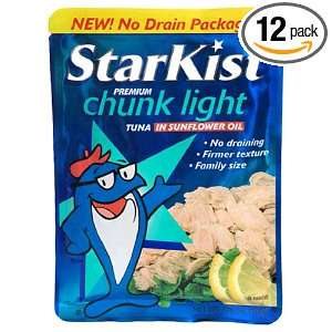 Starkist Premium Chunk Light Tuna in Sunflower Oil, 6.4 Ounce Pouches 