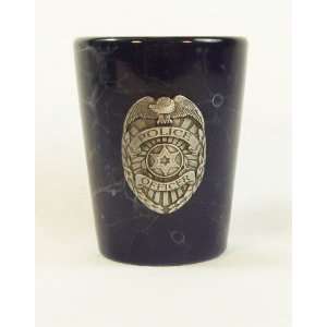  Police Badge Blue Marble Shot Glass