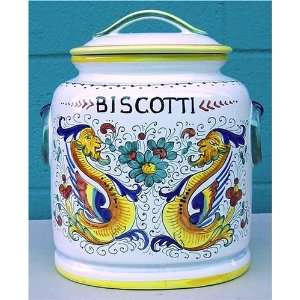 Deruta Raffaellesco Biscotti Jar   Made in Italy   H.11  Italian 