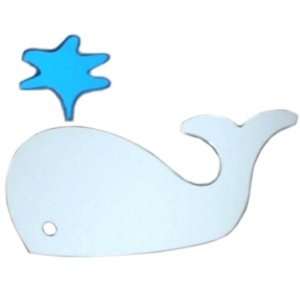  Whale Mirror 35cm X 30cm with Seperate Blue Spurt