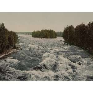 Vintage Travel Poster   The rapids toward the pavillion Imatra Russia 