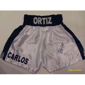  CARLOS ORTIZ AUTOGRAPHED BOXING TRUNKS W/PROOF Everything 