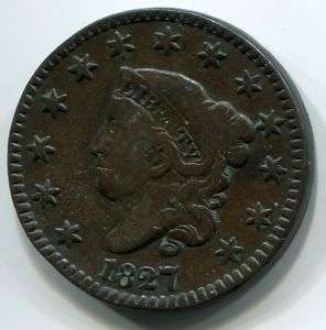 1827 Large Cent   Very Fine  