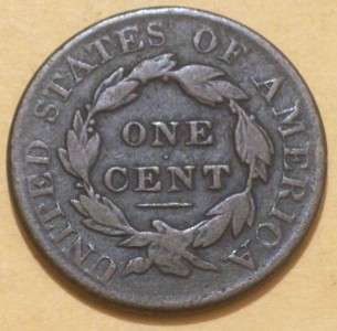 1827 Fine Matron Coronet Head Large One Cent  