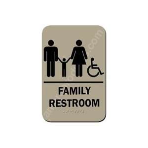  Restroom Sign Family Handicap Taupe 2336
