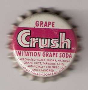 Vintage Unused Cork Lined Soda Cap/Crown Grape Crush  
