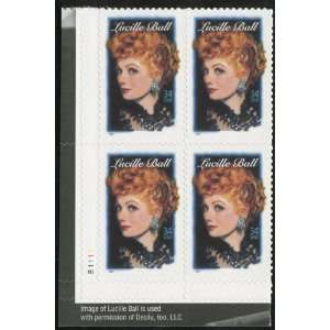  LUCILLE BALL ~ LEGENDS OF HOLLYWOOD #3523 Plate Block of 4 