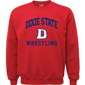  Dixie State Red Storm Red Youth Wrestling Arch Crewneck 