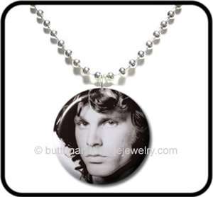 JIM MORRISON* The Doors Rock Photo Button NECKLACE  