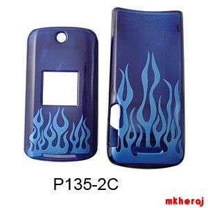 Phone Cover For Motorola KRZR K1 Trans. Blue Flame  