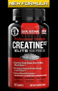Six Star Muscle Creatine X3 Elite Series Pro Strength Supplement 60 