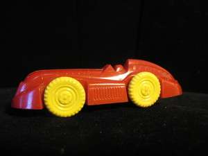 Vintage 1920s red Pyro plastic Race car 3.75x1.75  