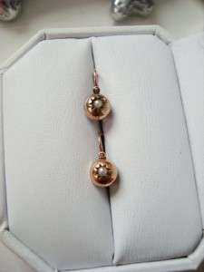 SWEETEST GEORGIAN VICTORIAN 14 KT ROSE GOLD PEARL FRONT CLOSURE 