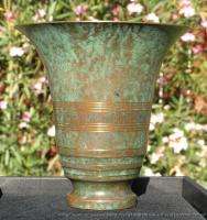 Vintage Carl Sorensen Bronze Trumpet Vase & Bowl c1920  